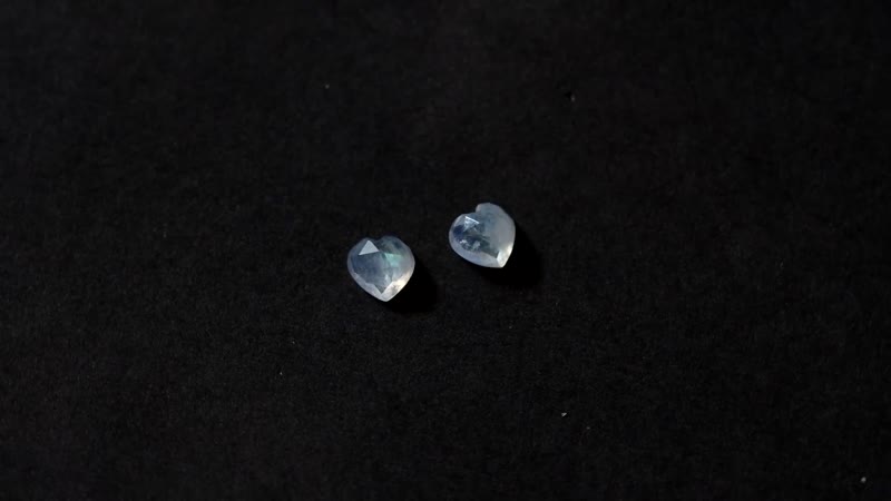 Rainbow Moonstone Set of 2 (Heart 5 mm) 0.98 ctw Loose Gemstone