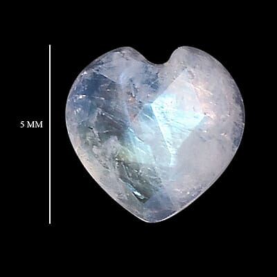Rainbow Moonstone Set of 2 (Heart 5 mm) 0.98 ctw Loose Gemstone