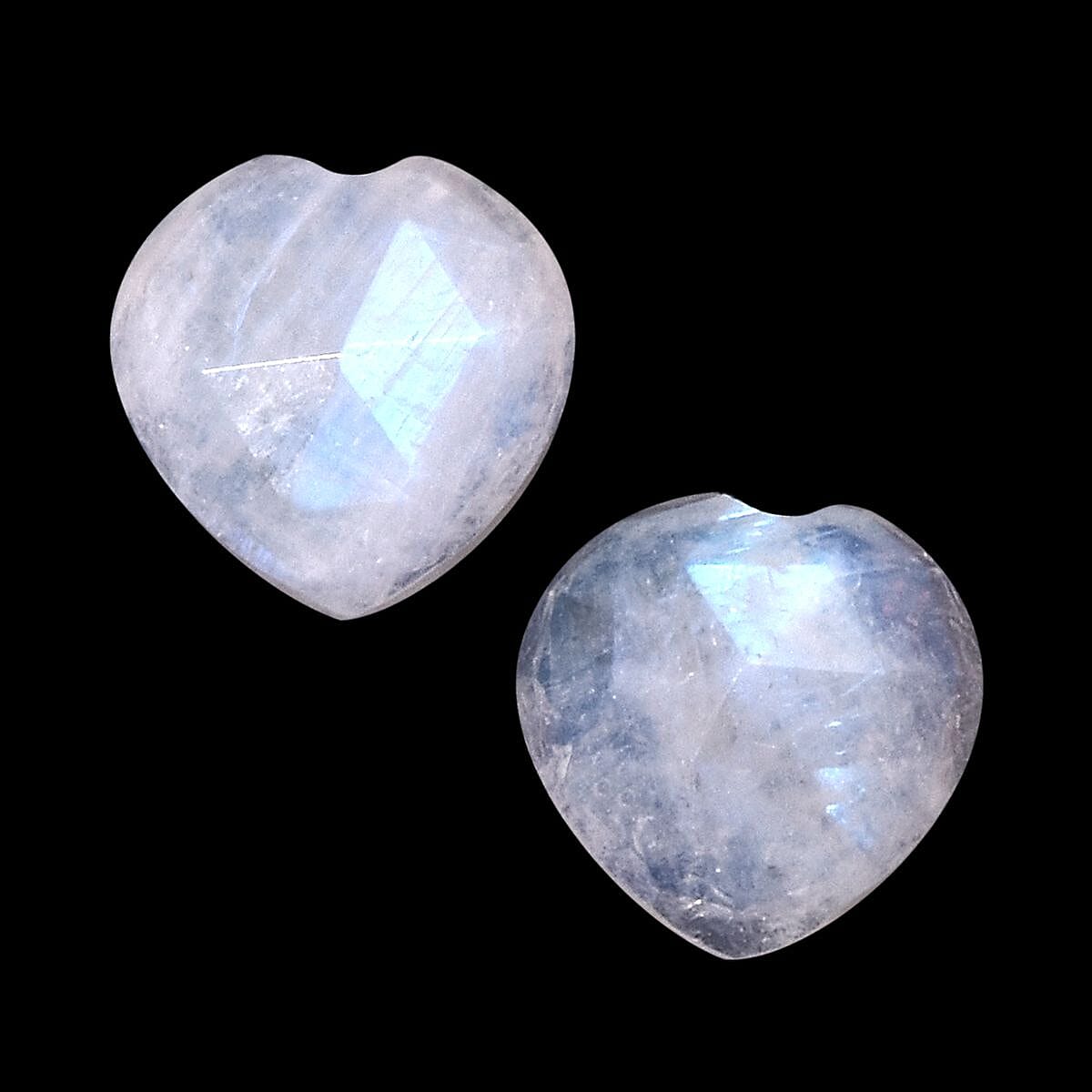 Rainbow Moonstone Set of 2 (Heart 6 mm) 1.68 ctw image number 0