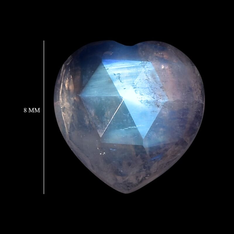 AA Rainbow Moonstone (Heart 8 mm) 1.92 ctw
