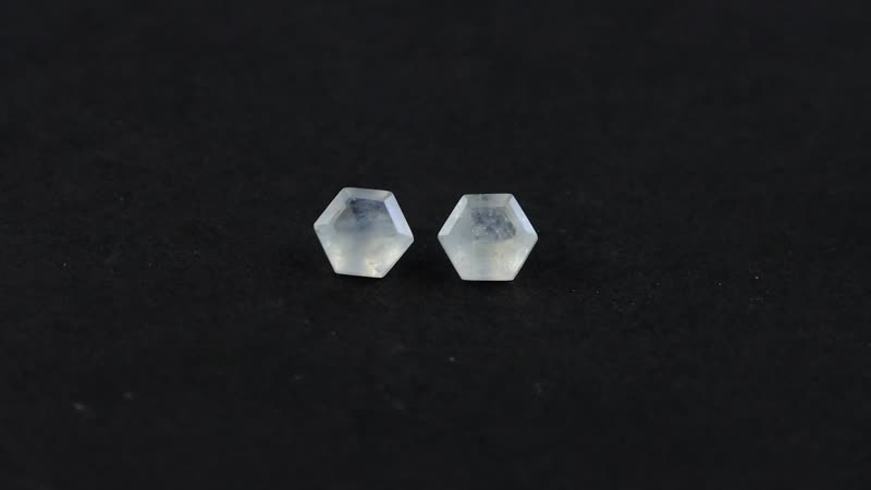 AA Rainbow Moonstone Set of 2 (Hexagon 6 mm) 1.75 ctw
