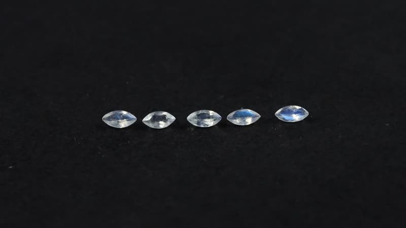 AA Rainbow Moonstone Set of 5 (Mrq 5x2.5 mm) 0.61 ctw Loose Gemstone