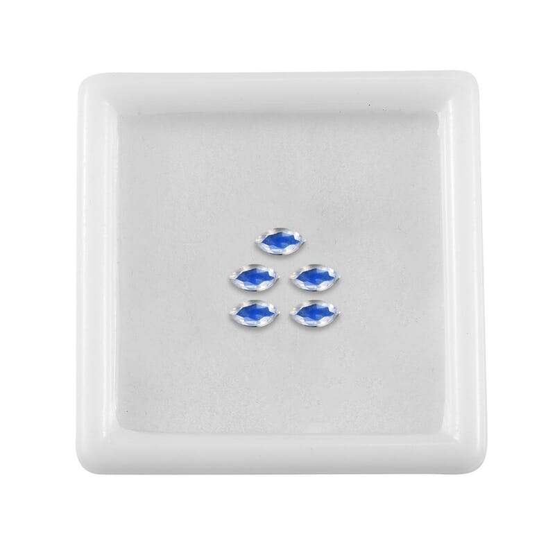 AA Rainbow Moonstone Set of 2 (Mrq 5x2.5 mm) 0.46 ctw