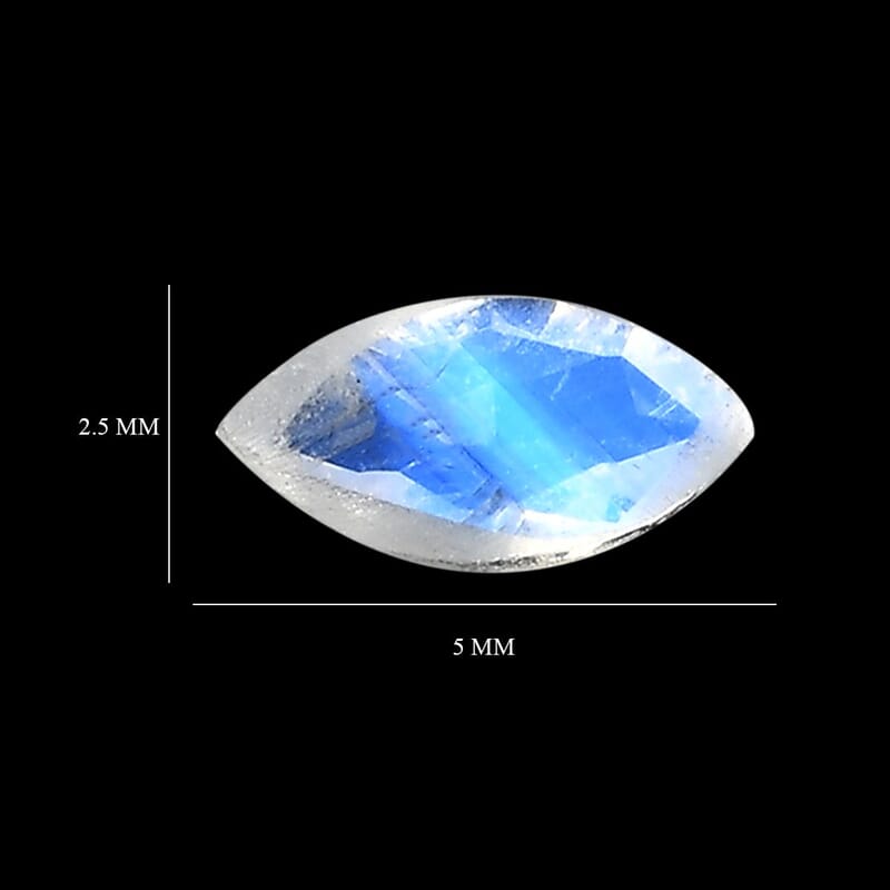 AAA Rainbow Moonstone Set of 2 (Mrq 5x2.5 mm) 0.28 ctw