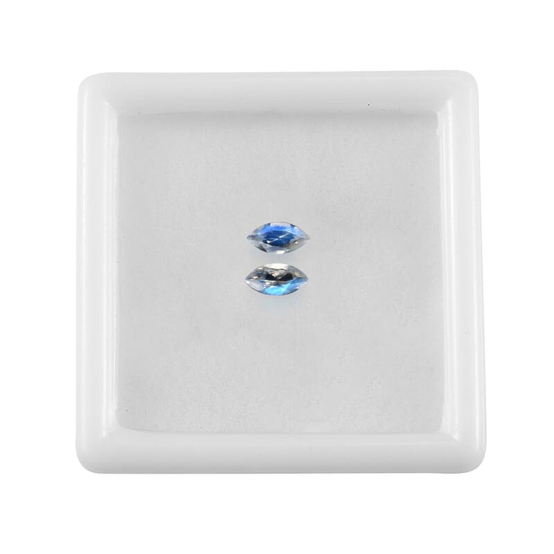 AAA Rainbow Moonstone Set of 2 (Mrq 6x3 mm) 0.45 ctw