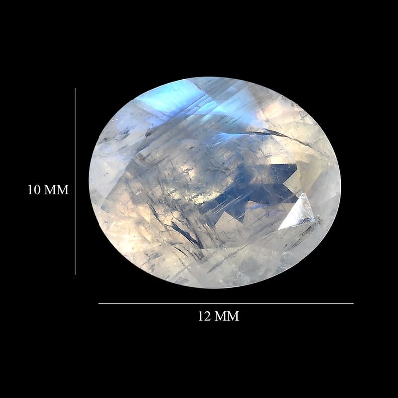 AA Rainbow Moonstone (Oval 12x10 mm) 4.32 ctw