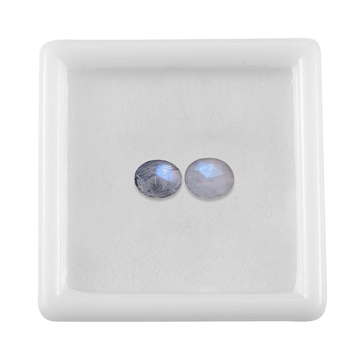 AA Rainbow Moonstone Set of 2 (Oval 5x4 mm) 0.72 ctw
