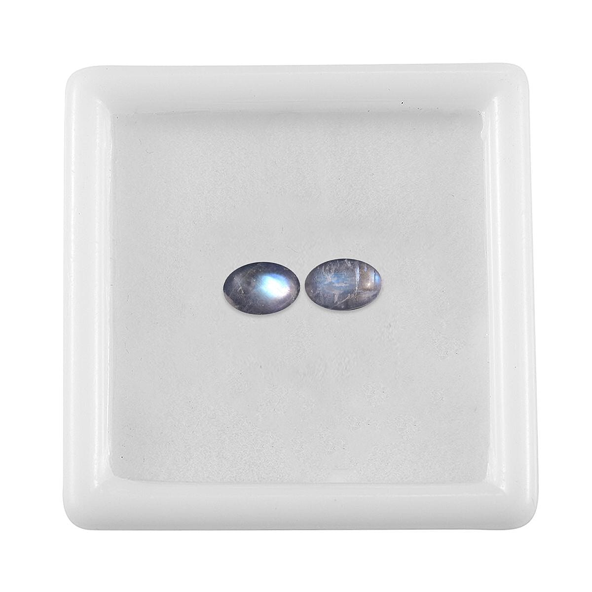 Rainbow Moonstone Set of 2 (Oval 6x4 mm) 0.72 ctw