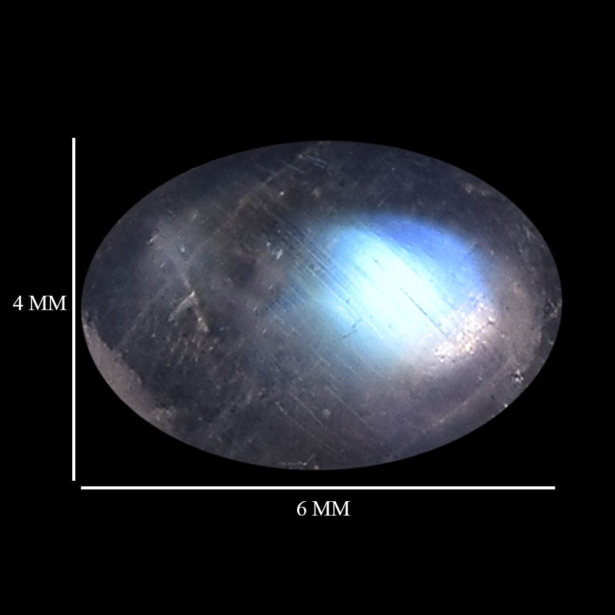 Rainbow Moonstone Set of 2 (Oval 6x4 mm) 0.72 ctw