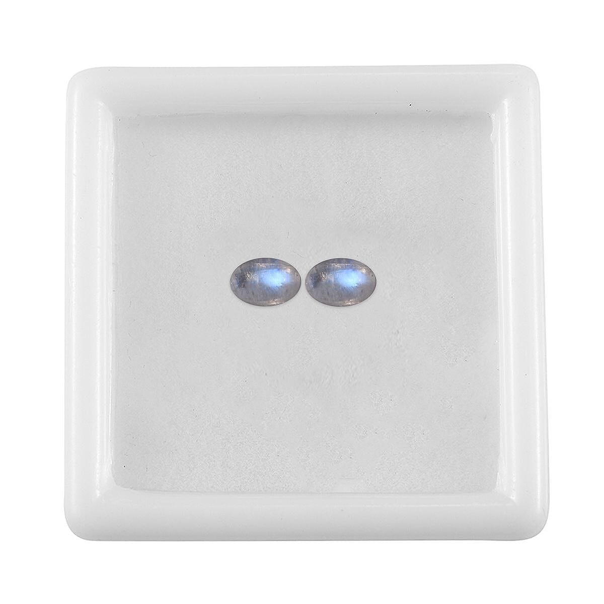 AA Rainbow Moonstone Set of 2 (Oval 6x4 mm) 0.87 ctw