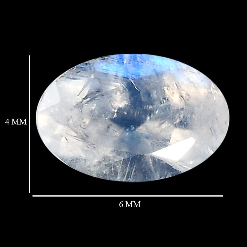 AA Rainbow Moonstone Set of 2 (Oval 6x4 mm) 0.78 ctw