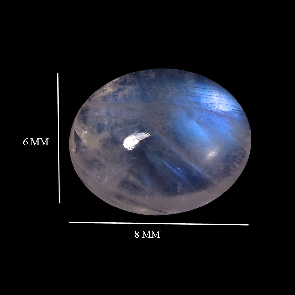 AA Rainbow Moonstone (Oval 8x6 mm) 1.17 ctw image number 3