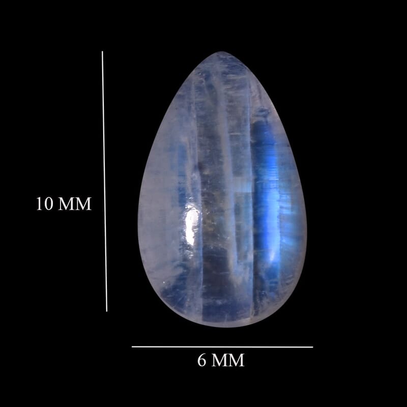 AA Rainbow Moonstone (Pear 10x6 mm) 1.65 ctw