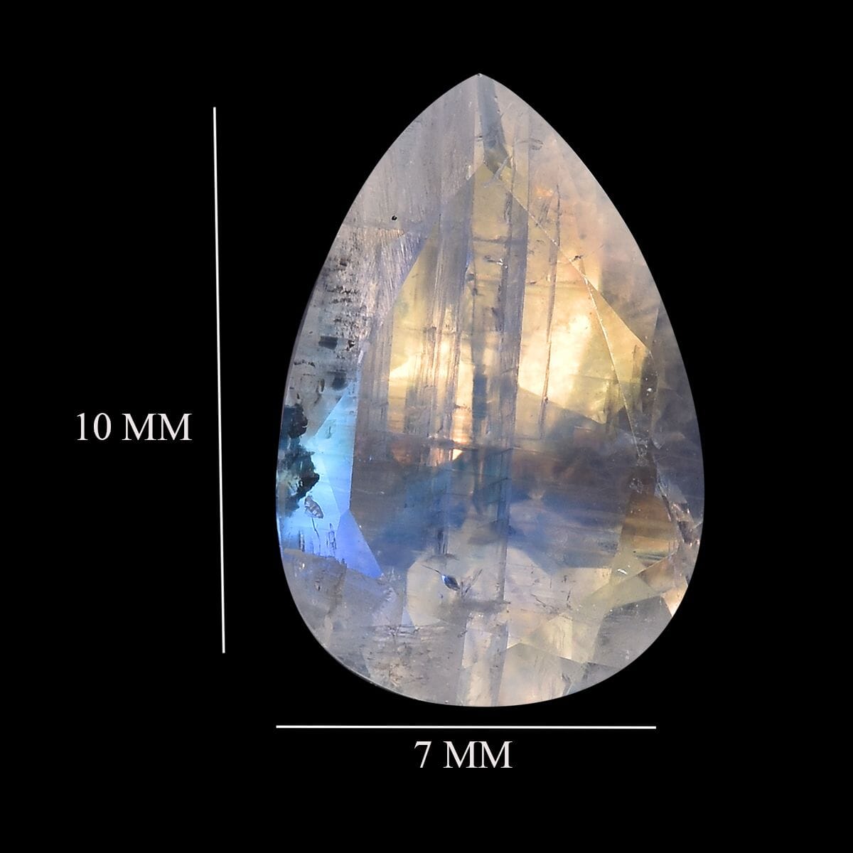 AA Rainbow Moonstone (Pear 10x7 mm) 1.65 ctw image number 3