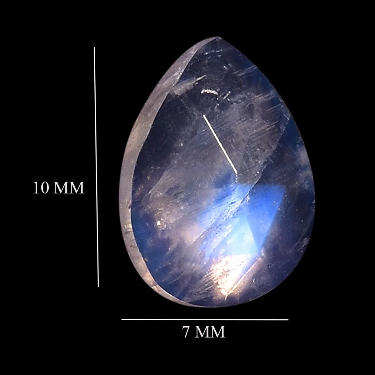 AA Rainbow Moonstone (Pear 10x7 mm) 1.70 ctw image number 3