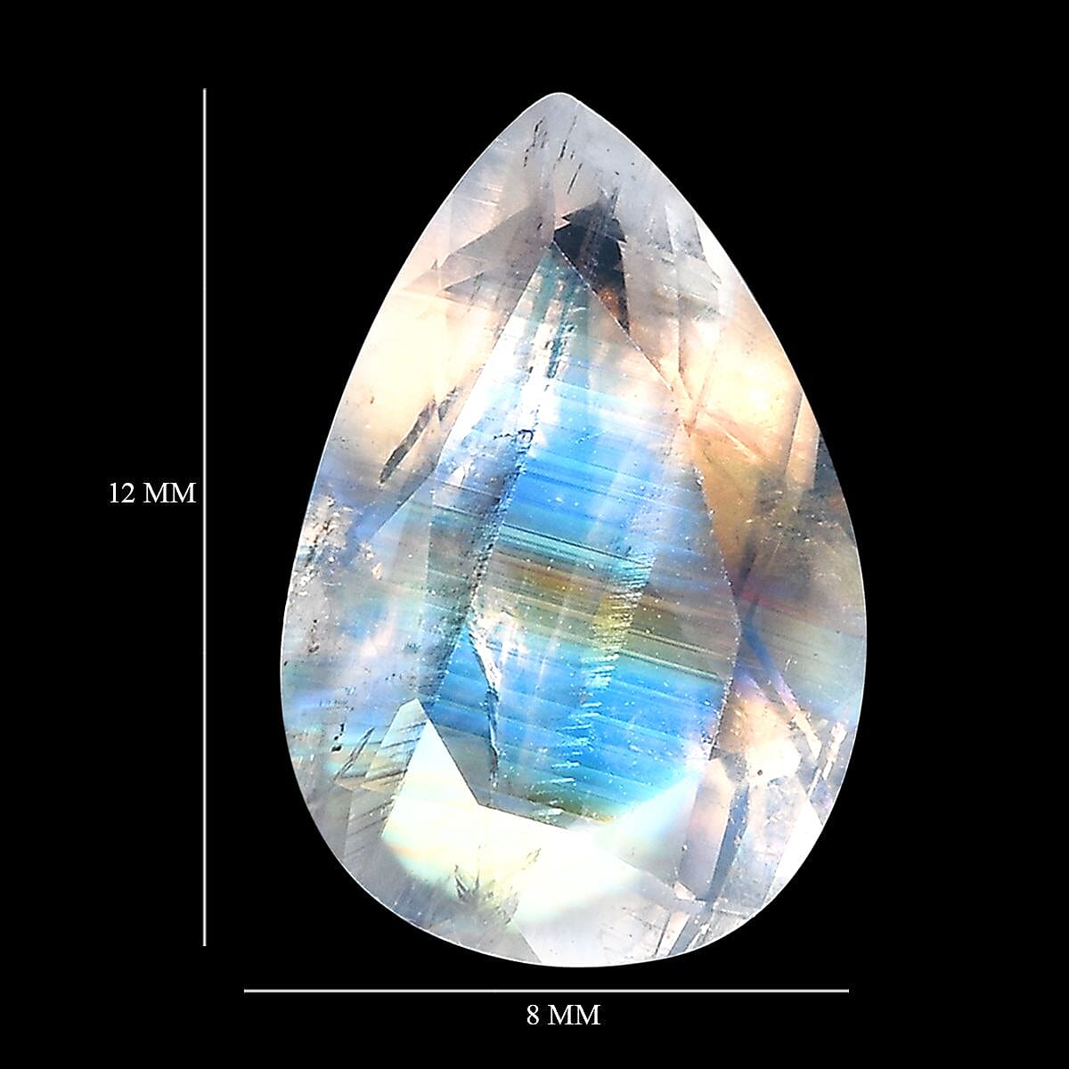 AA Rainbow Moonstone (Pear 12x8 mm) 2.54 ctw image number 3