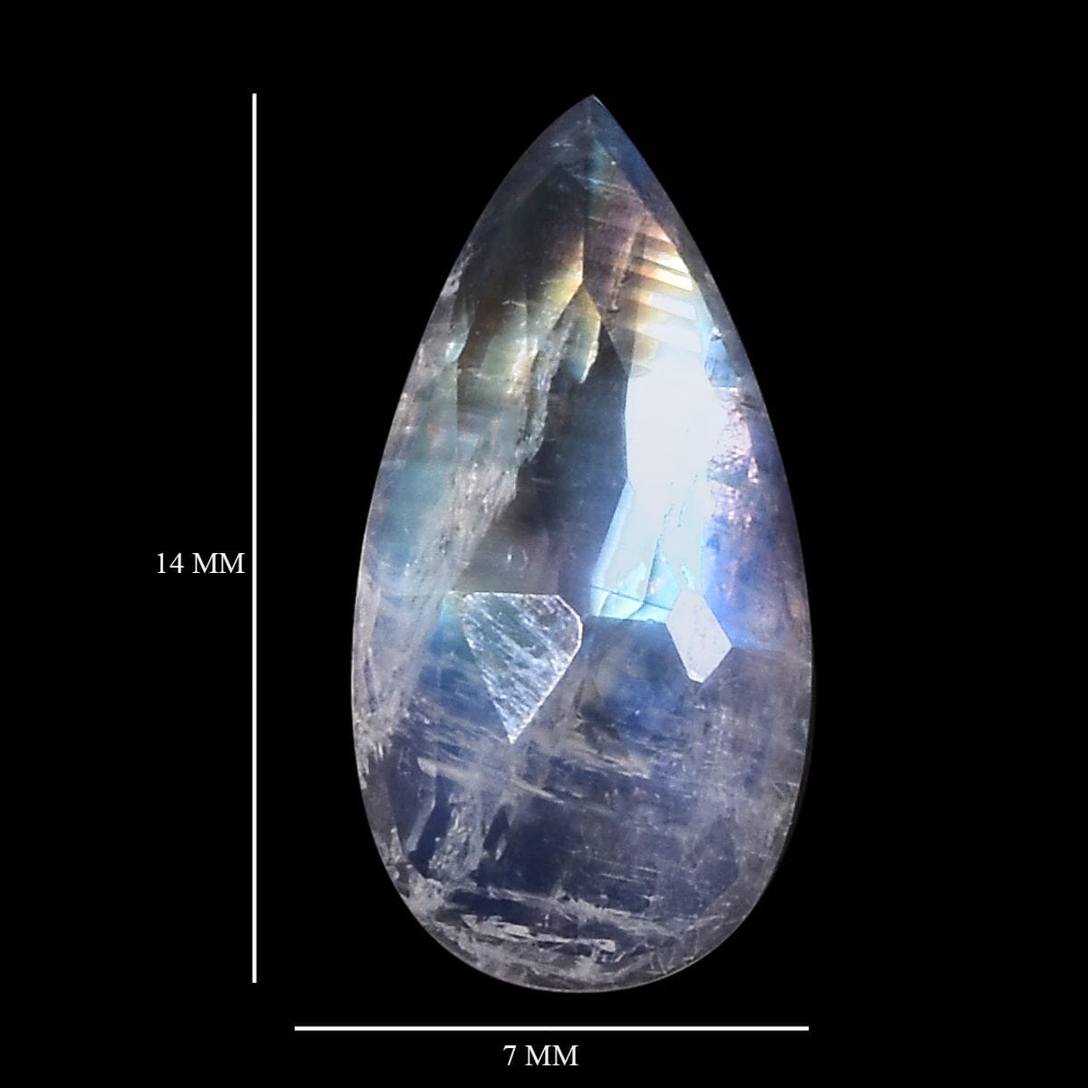 AA Rainbow Moonstone (Pear 14x7 mm) 2.73 ctw image number 3