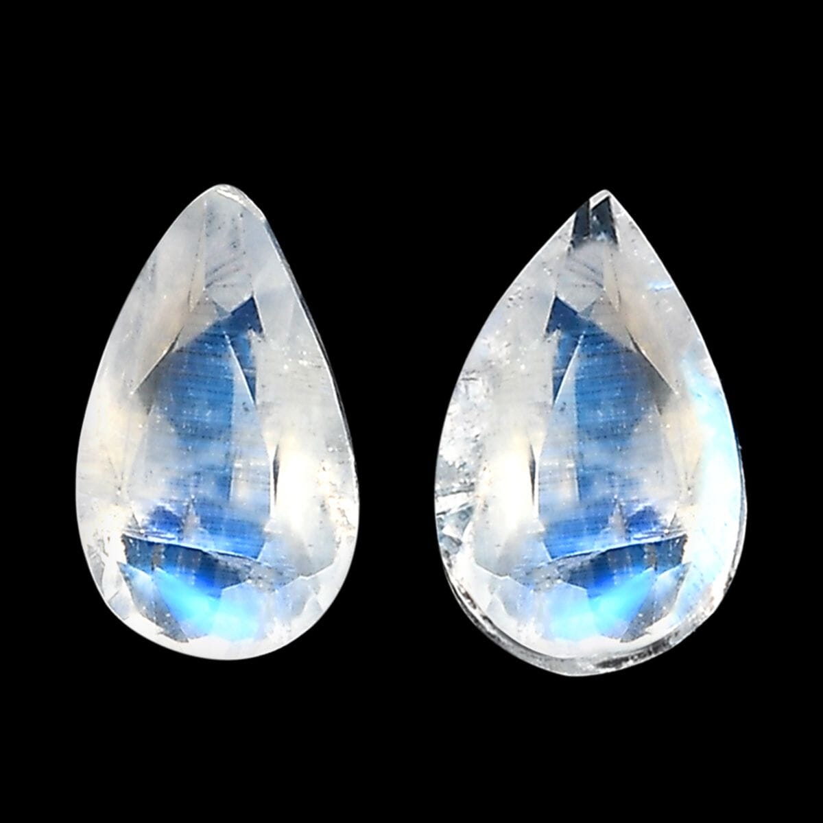 AA Rainbow Moonstone Set of 2 (Pear 5x3 mm) 0.34 ctw image number 0