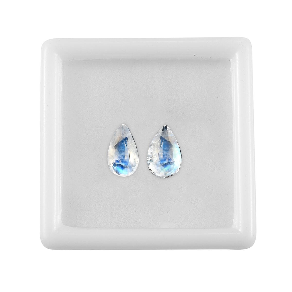 AA Rainbow Moonstone Set of 2 (Pear 5x3 mm) 0.34 ctw image number 2