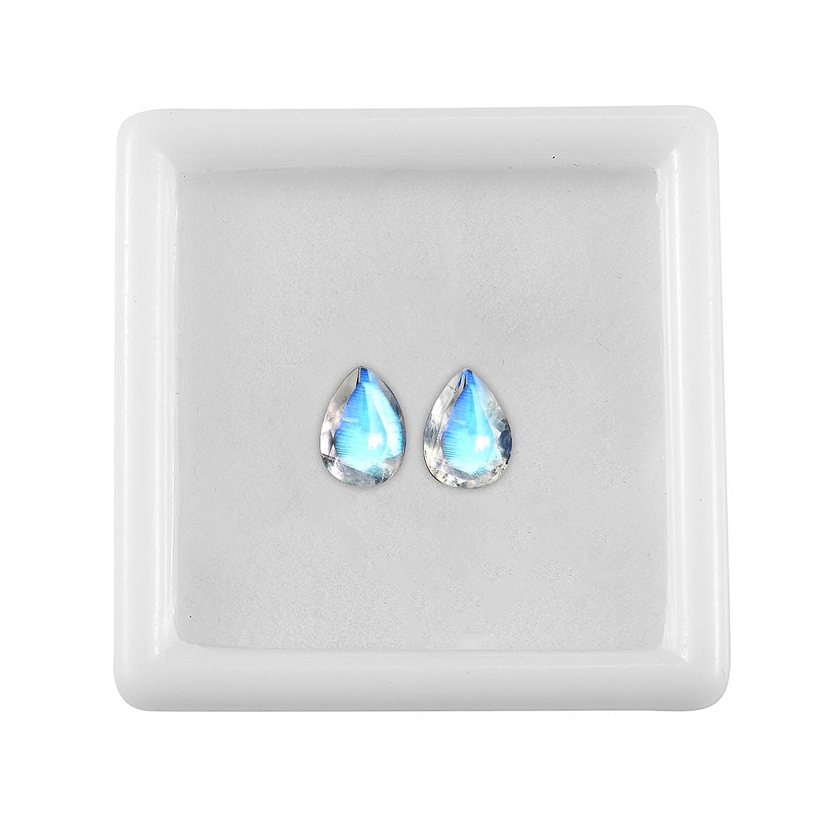 AA Rainbow Moonstone Set of 2 (Pear 7x5 mm) 1.22 ctw