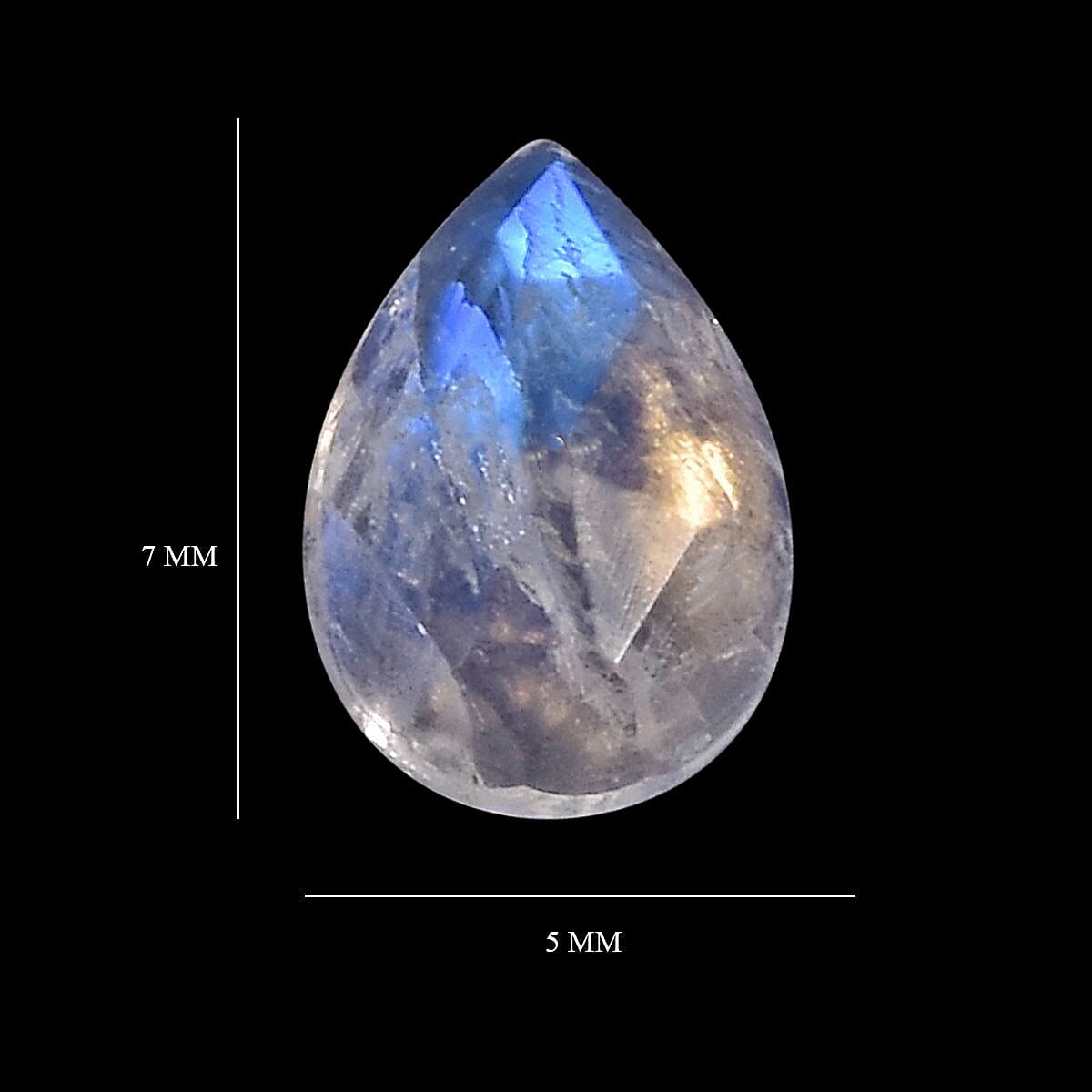 Rainbow Moonstone Set of 2 (Pear 7x5 mm) 1.38 ctw