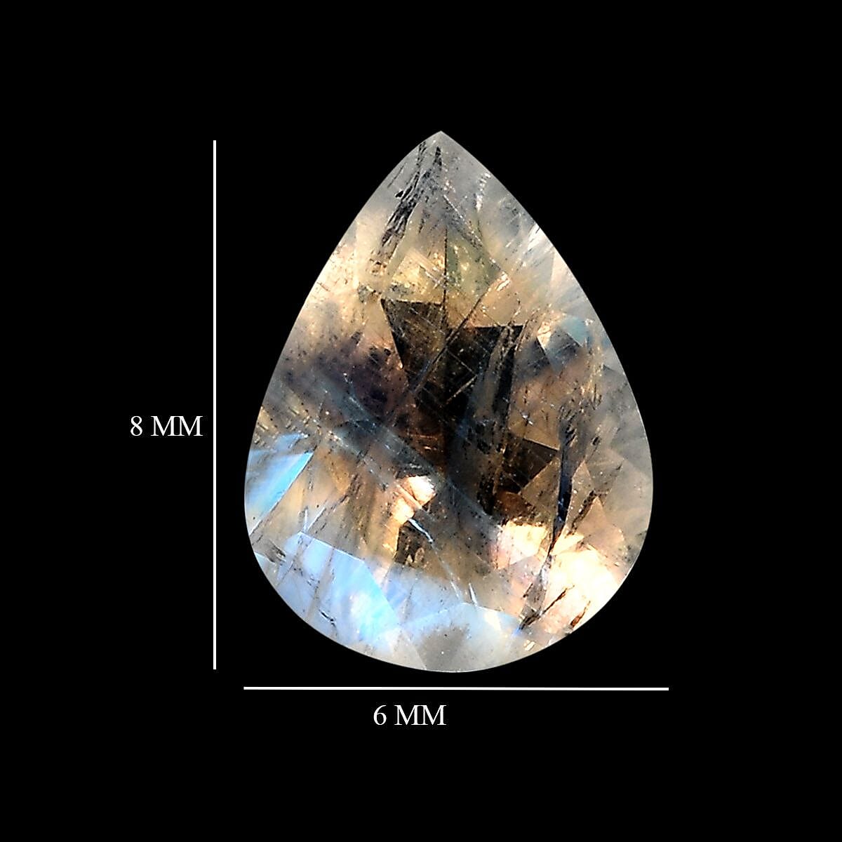 AA Rainbow Moonstone (Pear 8x6 mm) 0.79 ctw