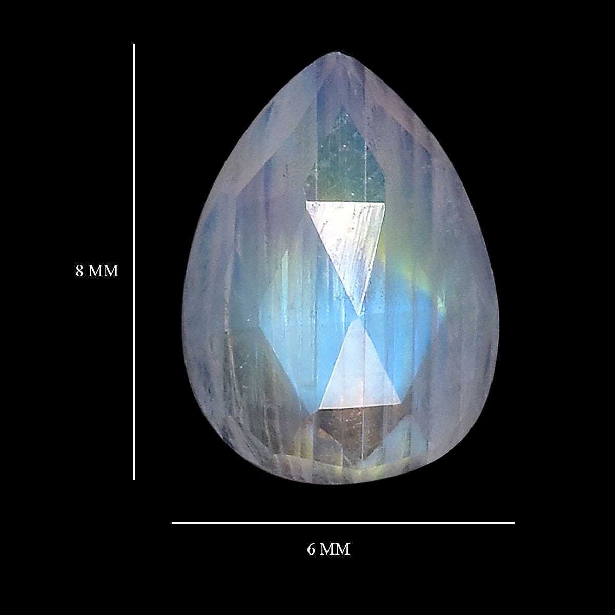 AA Rainbow Moonstone (Pear 8x6 mm) 1.09 ctw image number 3