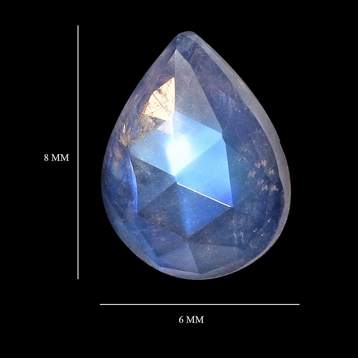 AAA Rainbow Moonstone (Pear 8x6 mm) 0.99 ctw image number 3