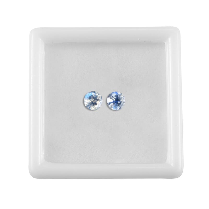 AA Rainbow Moonstone Set of 2 (Rnd 5 mm) 0.84 ctw