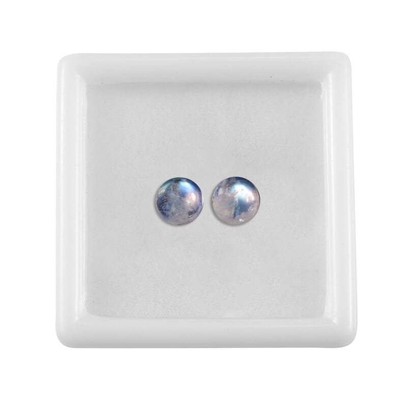 AA Rainbow Moonstone Set of 2 (Rnd 6.5 mm) 2.48 ctw