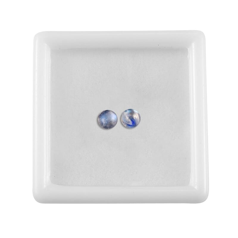 Rainbow Moonstone Set of 2 (Rnd 6 mm) 1.72 ctw
