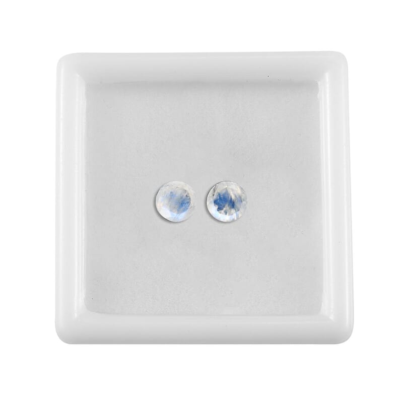 Rainbow Moonstone Set of 2 (Rnd 6 mm) 1.43 ctw