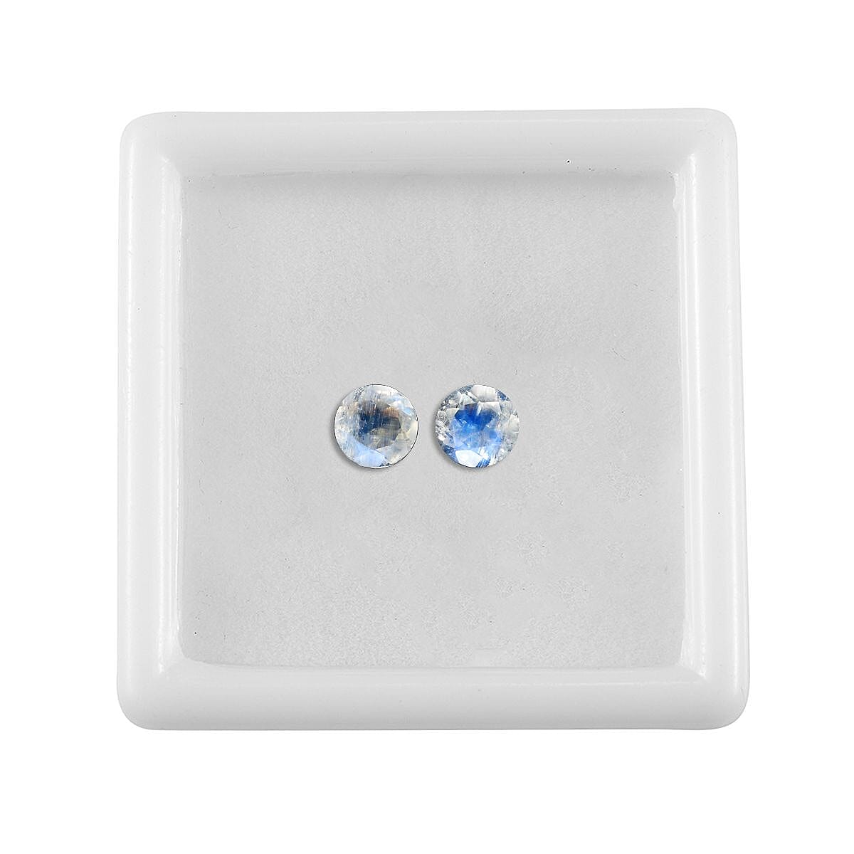 AA Rainbow Moonstone Set of 2 (Rnd 6 mm) 1.61 ctw
