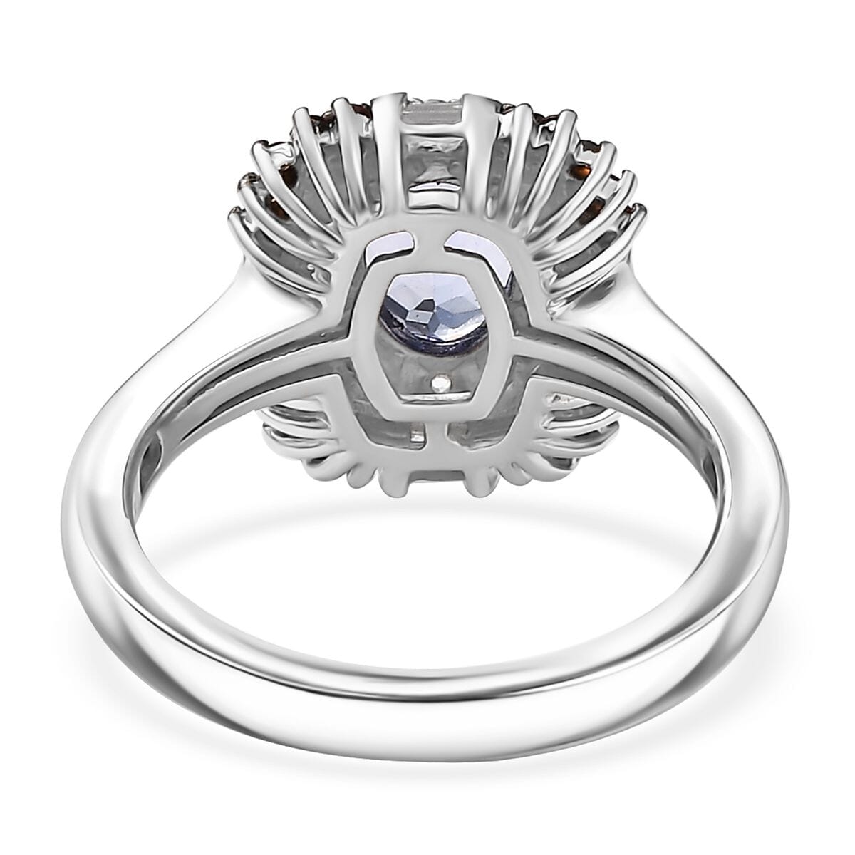 Tanzanite and Multi Gemstone 1.75 ctw Baroque Bloom Ring in Rhodium Over Sterling Silver (Size 9.0) image number 4