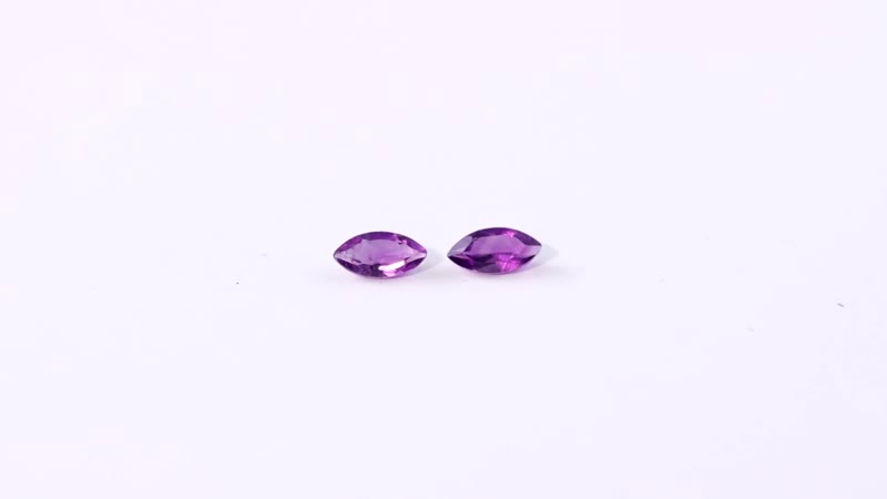 African Amethyst Set of 2 (Mrq 6x3 mm) 0.43 ctw