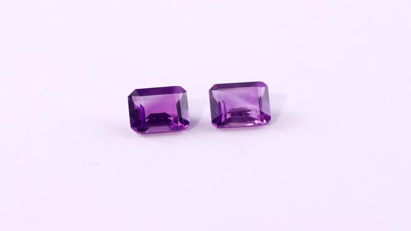 African Amethyst Set of 2 (Oct 8x6 mm) 3.08 ctw