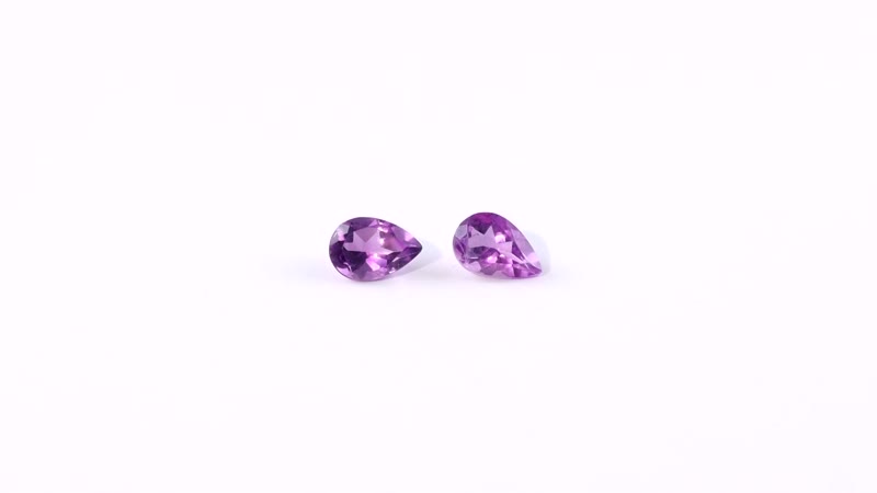 African Amethyst Set of 2 (Pear 6x4 mm) 0.70 ctw