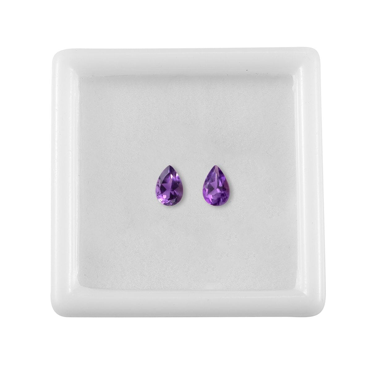 African Amethyst Set of 2 (Pear 6x4 mm) 0.70 ctw image number 2