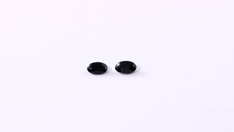 Thai Black Spinel Set of 2 (Ovl 5x3 mm) 0.57 ctw