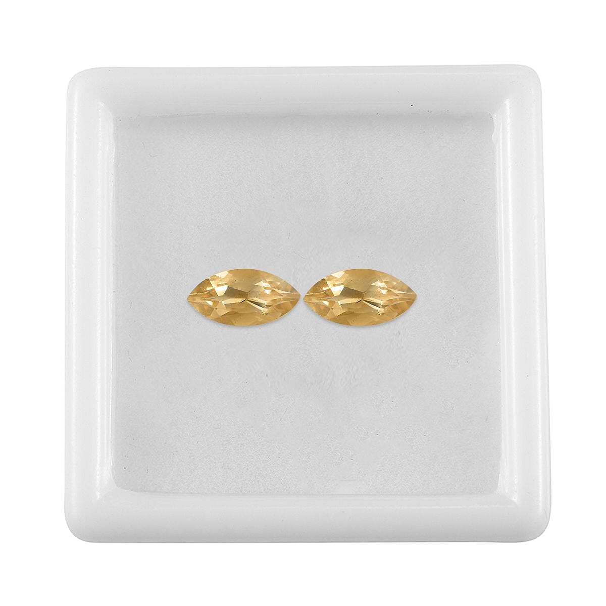 Brazilian Citrine Set of 2 (Mrq 10x5 mm) 1.63 ctw