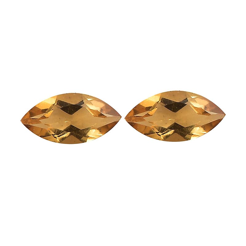 Premium Brazilian Citrine Set of 2 (Mrq 5x2.5 mm) 0.24 ctw
