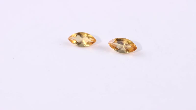 Premium Brazilian Citrine Set of 2 (Mrq 5x2.5 mm) 0.24 ctw