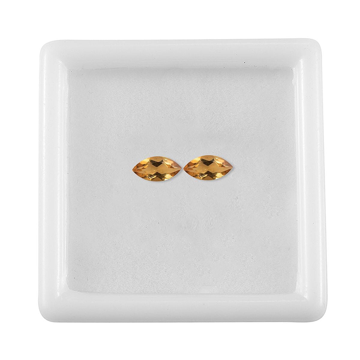 Premium Brazilian Citrine Set of 2 (Mrq 5x2.5 mm) 0.24 ctw