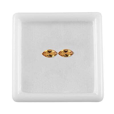 Premium Brazilian Citrine Set of 2 (Mrq 5x2.5 mm) 0.24 ctw