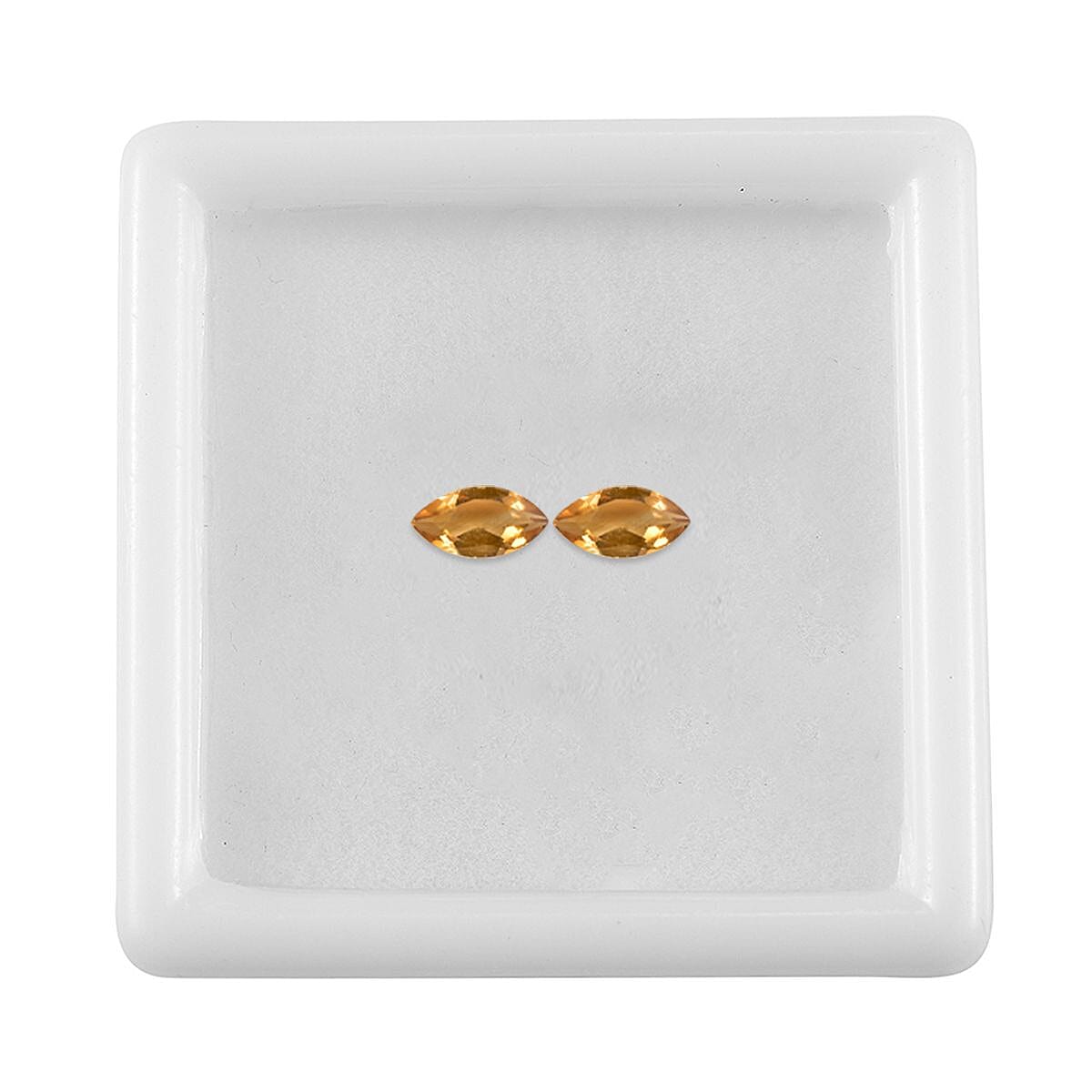 Premium Brazilian Citrine Set of 2 (Mrq 6x3 mm) 0.40 ctw