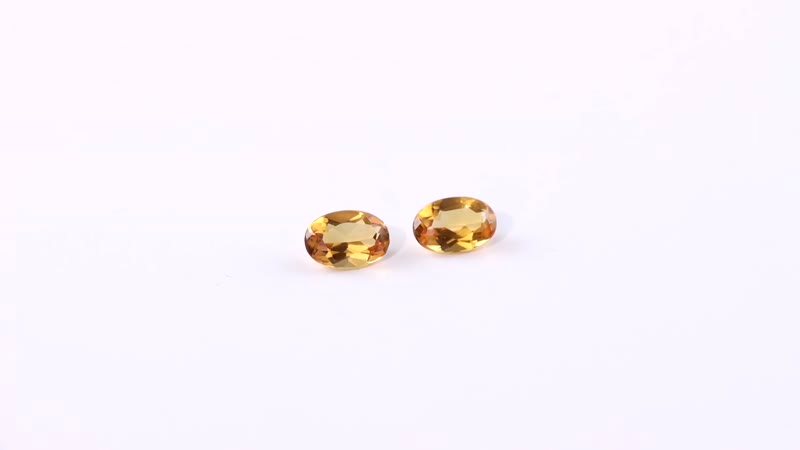 Premium Brazilian Citrine Set of 2 (Ovl 6x4 mm) 0.67 ctw