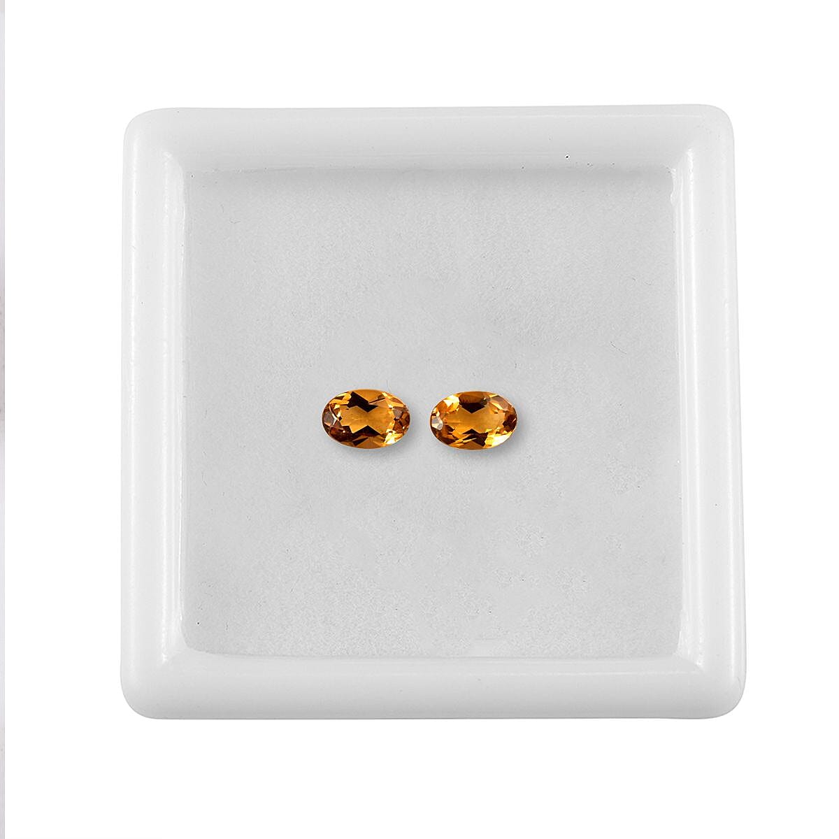 Premium Brazilian Citrine Set of 2 (Ovl 6x4 mm) 0.67 ctw
