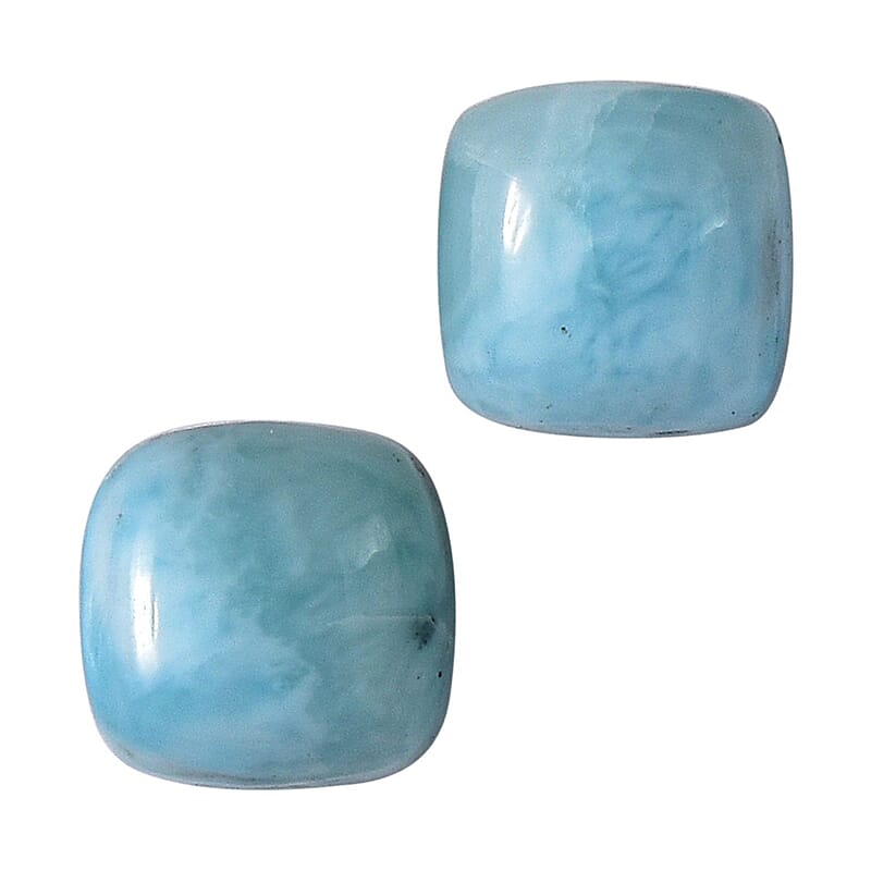Larimar Set of 2 (Cush 5x5 mm) 1.28 ctw Loose Gemstone