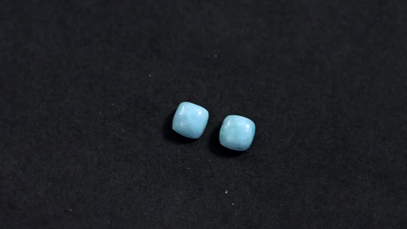 Larimar Set of 2 (Cush 5x5 mm) 1.28 ctw Loose Gemstone