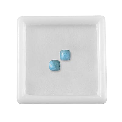 Larimar Set of 2 (Cush 5x5 mm) 1.28 ctw Loose Gemstone